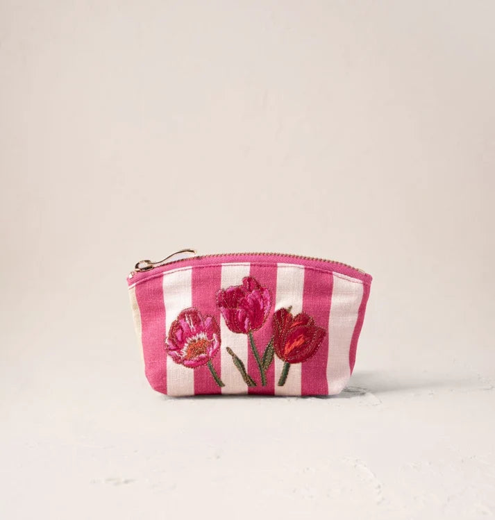 Elizabeth Scarlett Tulip Stripe Printed Coin Purse