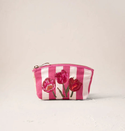 Elizabeth Scarlett Tulip Stripe Printed Coin Purse
