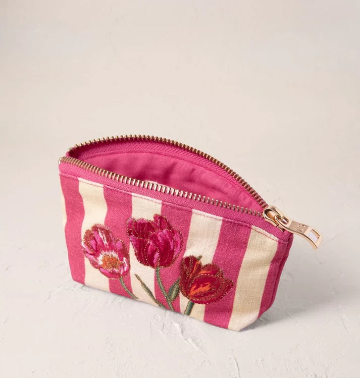 Elizabeth Scarlett Tulip Stripe Printed Coin Purse