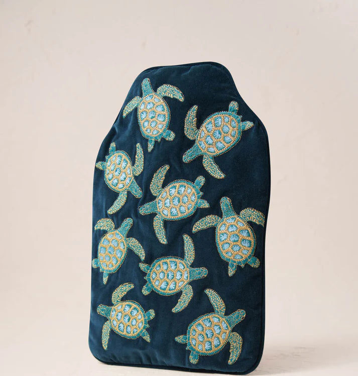 Elizabeth Scarlett Turtle Conservation Hot Water Bottle - Marine Blue
