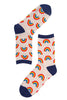 Sock Talk Womens Rainbow Bamboo Socks Ankle Socks Cream Navy Blue