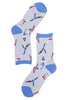 Sock Talk Womens Bamboo Yoga Socks Novelty Ankle Socks Grey Blue