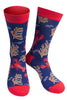 Sock Talk Mens Bamboo Socks Red Lobsters Ocean Animal Socks Navy Blue