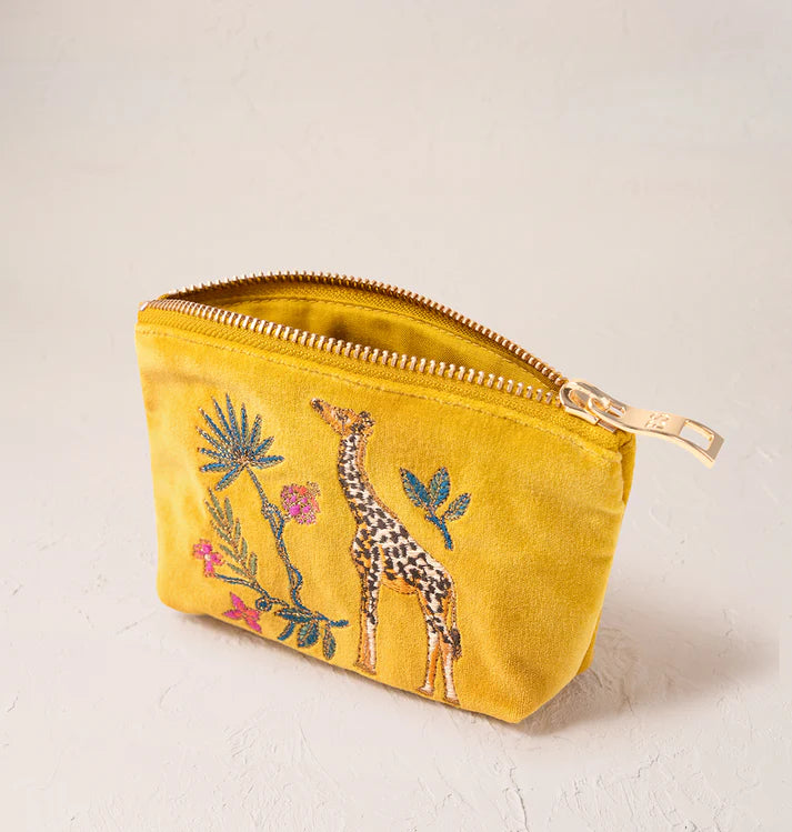 Elizabeth Scarlett Wild Giraffe Palm Coin Purse - Mustard Yellow