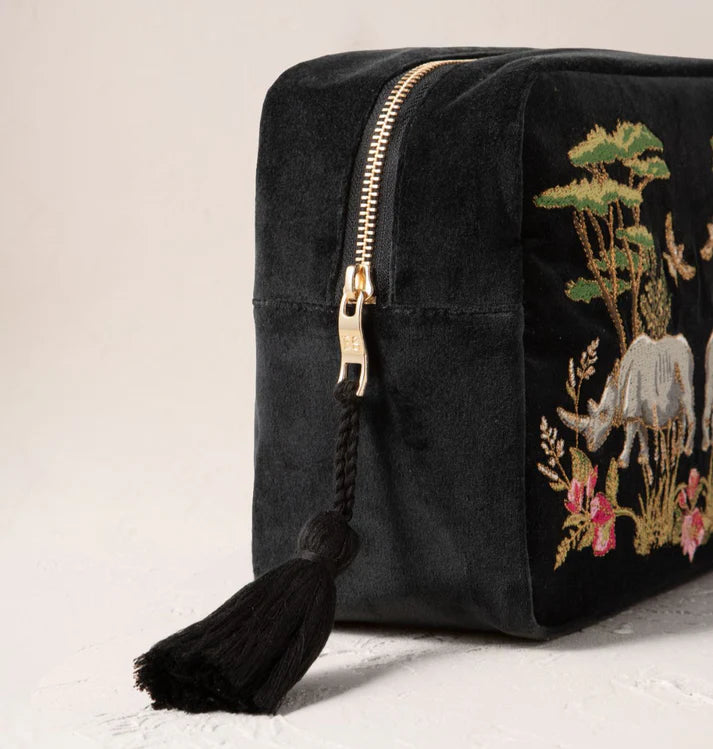 Elizabeth Scarlett  - Wild Rhino Velvet Wash Bag