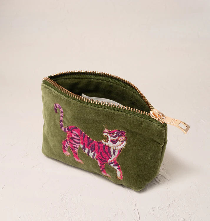 Elizabeth Scarlett Wild Tiger Coin Purse - Fern Green