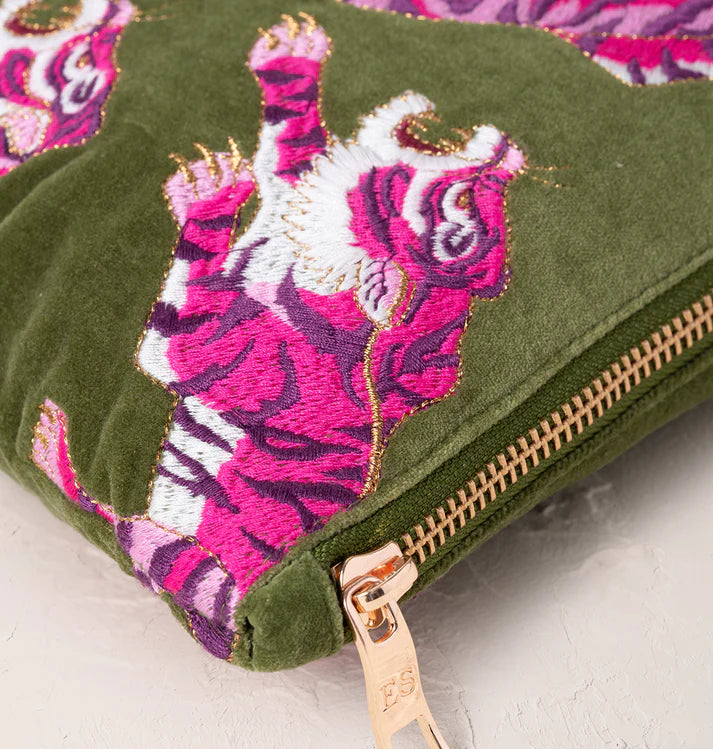 Elizabeth Scarlett Wild Tiger Everyday Pouch - Fern Green