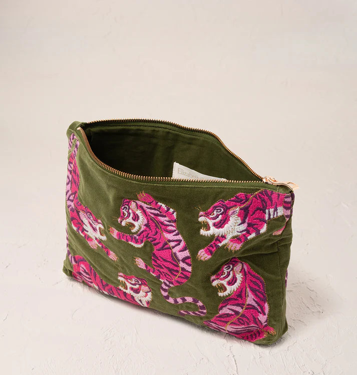 Elizabeth Scarlett Wild Tiger Everyday Pouch - Fern Green