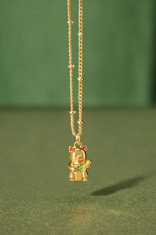 Estella Bartlett Lucky Cat Necklace