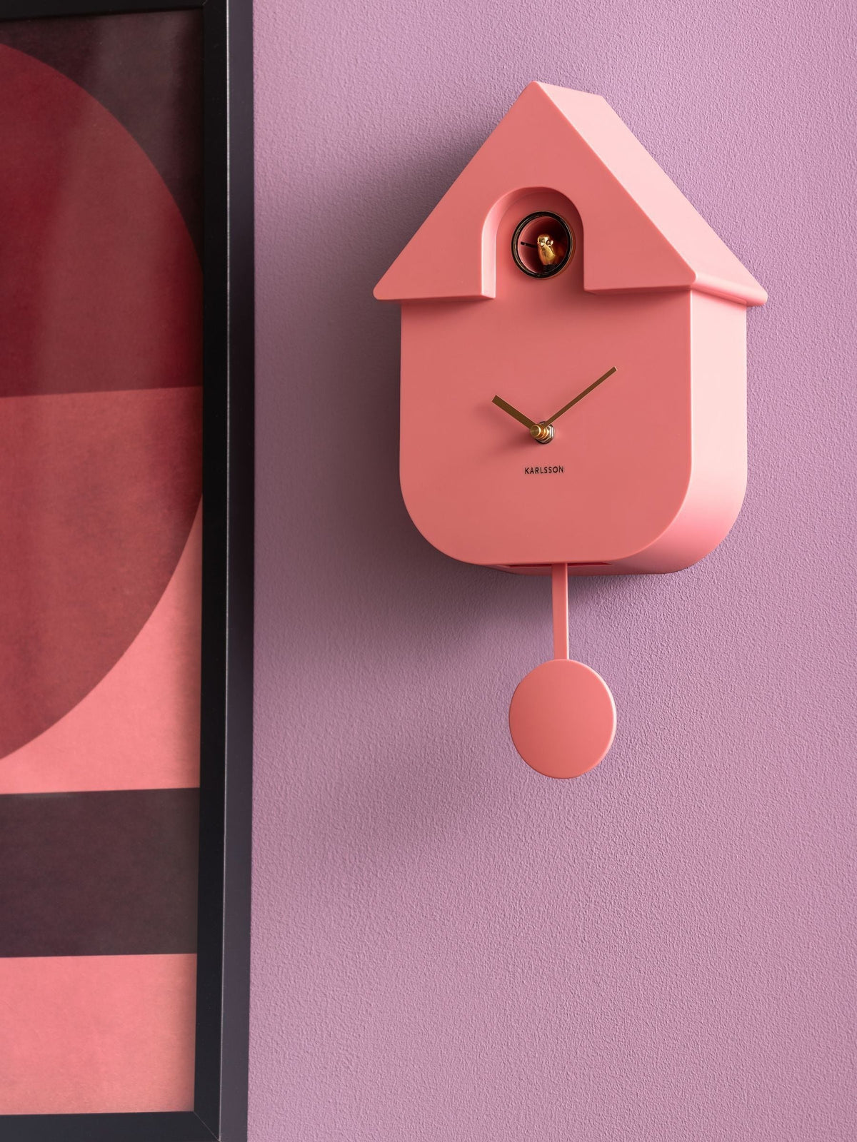 Karlsson Wall - Clock Dupla Color Cuckoo (Rose tan)