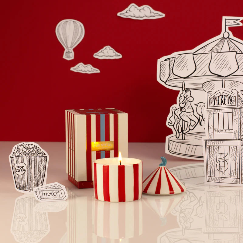 Zesty Lemons Trade Carnival: Ringmaster Red Candle - Plum & Pomegranate