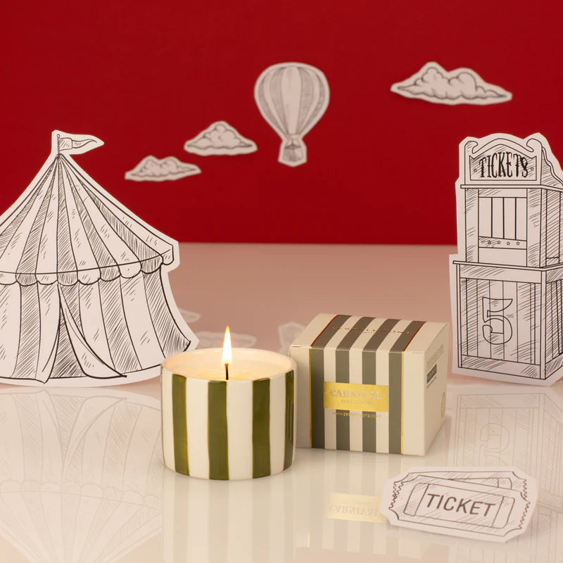 Zesty Lemons Trade Carnival: Firebreather Olive Votive Candle - Tomato Leaf