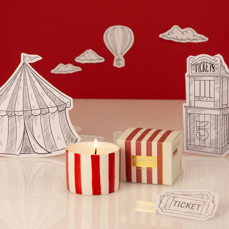 Zesty Lemons Trade Carnival: Ringmaster Red Votive Candle - Plum & Pomegranate