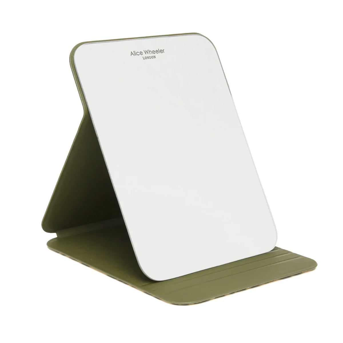 Alice Wheeler Folding Travel Mirror – Leopard Print/ Black/ Pistachio