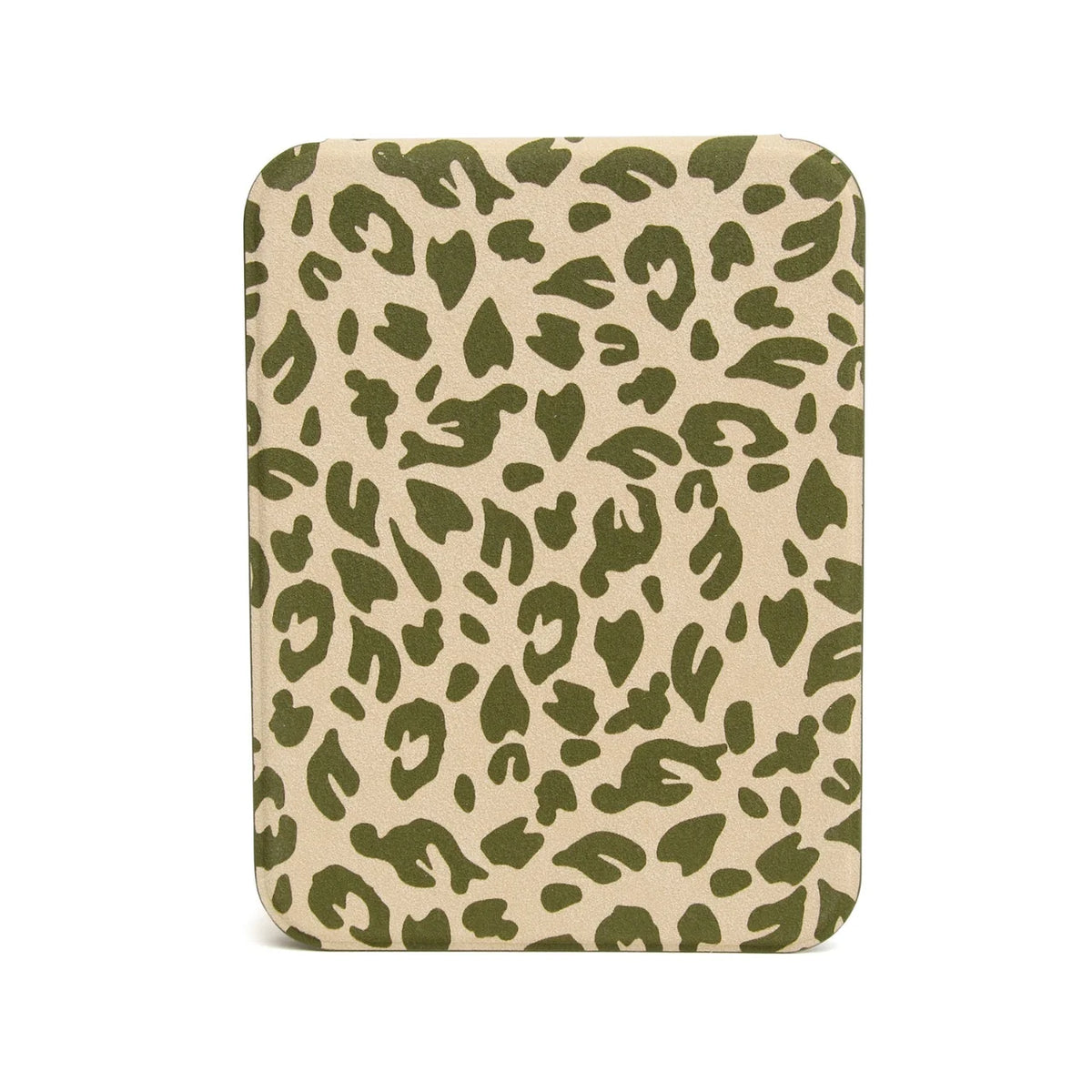 Alice Wheeler Folding Travel Mirror – Leopard Print/ Black/ Pistachio