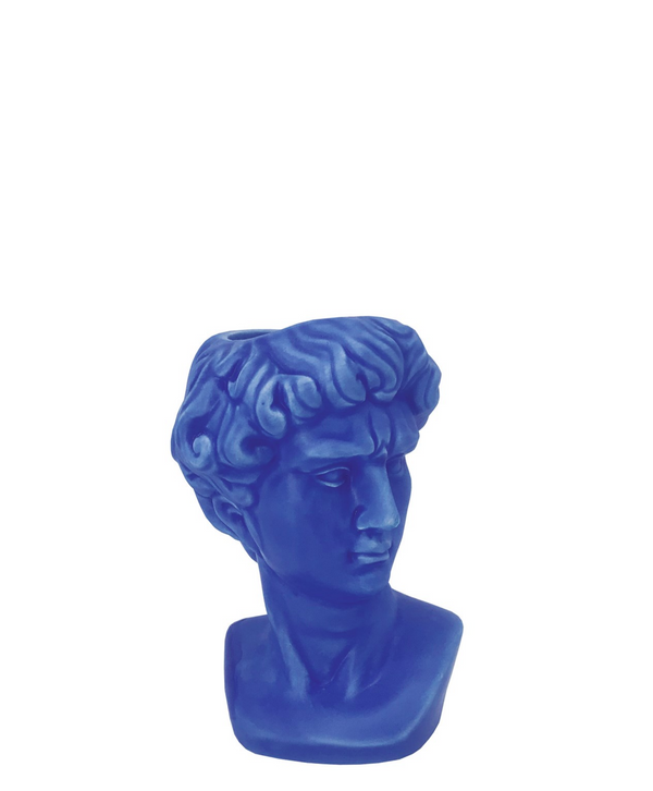 Greek Head Vase Electric Blue - Small