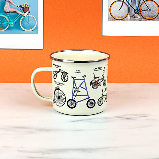 Bicycles Enamel Mug