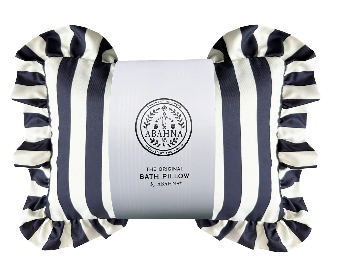 Abahna® - The Original Bath Pillow Charcoal grey & white striped