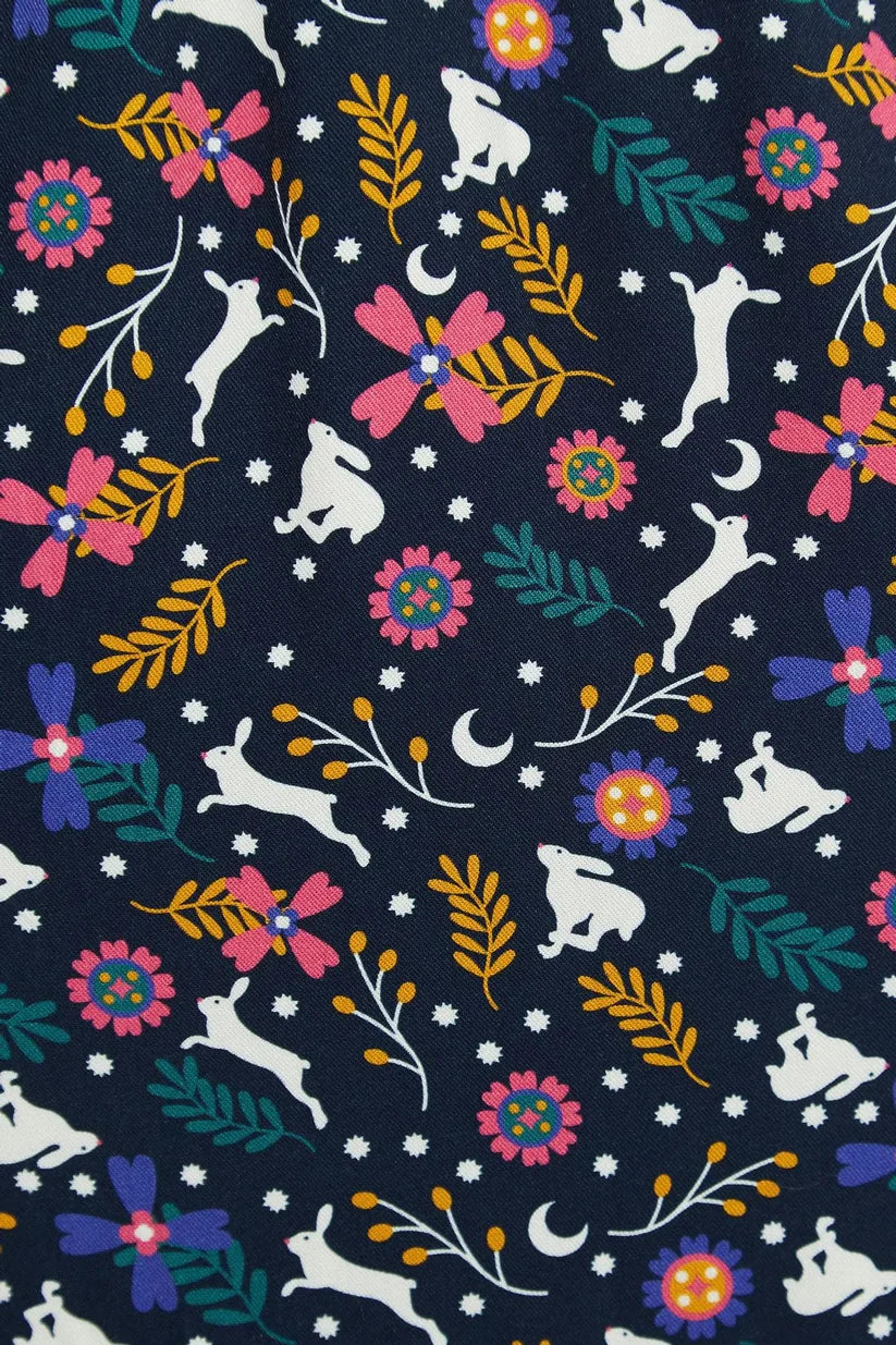 Louche Caitlin Rabbit V Neck Mini Dress - Navy