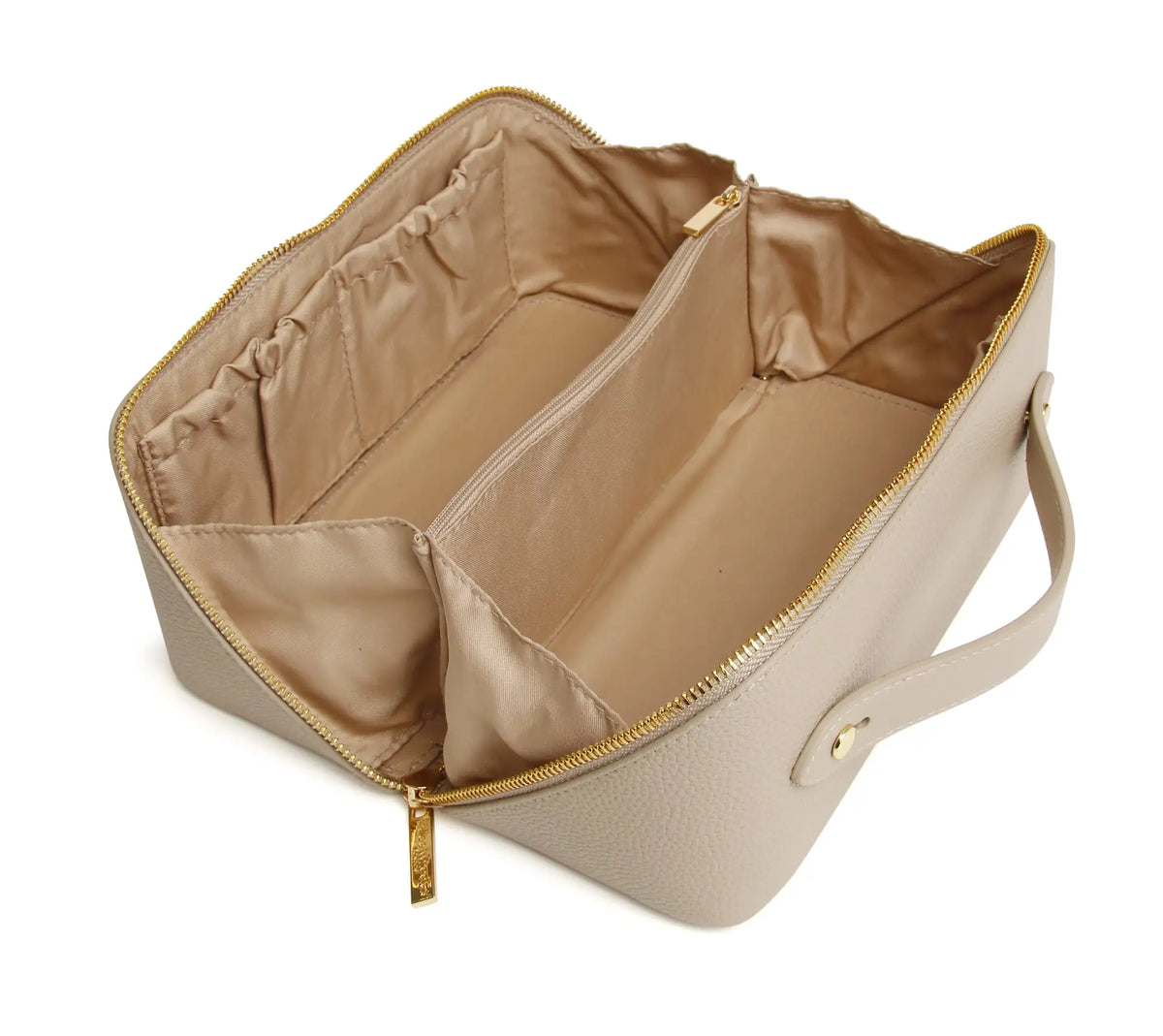 Alice Wheeler -  Kensington Train Case - Stone / Black / Olive