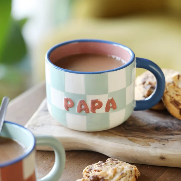 Lisa angel - Ceramic Contrast Checkerboard Papa Mug