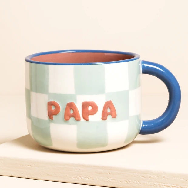 Lisa angel - Ceramic Contrast Checkerboard Papa Mug