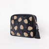 Elizabeth Scarlett Gold Jungle Leaf Wash Bag -Charcoal