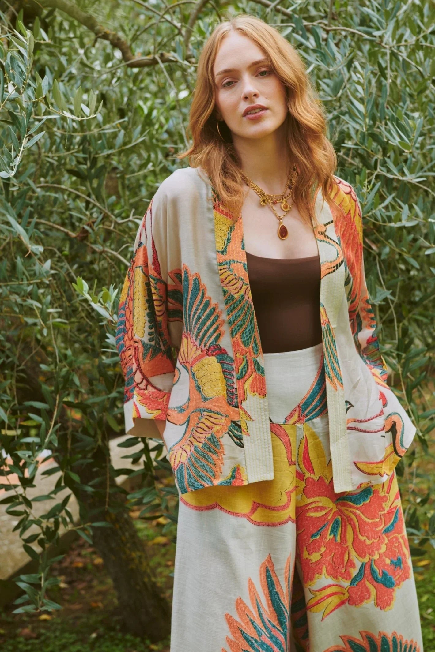 KIMCRASTO Crane Stone Kimono - One Hundred Stars