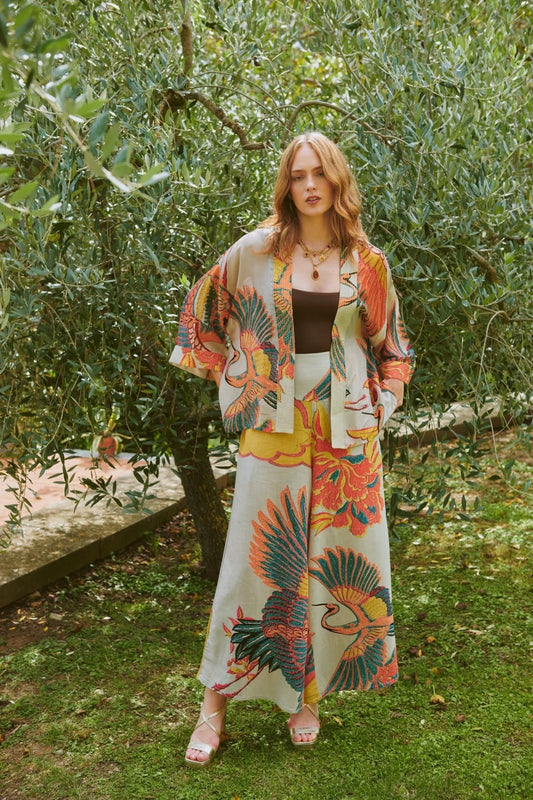 KIMCRASTO Crane Stone Kimono - One Hundred Stars