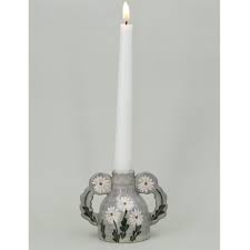 Gisela Graham - Candle Holder - Grey Wild Daisy