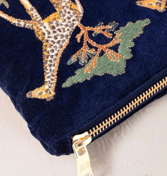 Elizabeth Scarlett Giraffe Herd Everyday Pouch - Navy