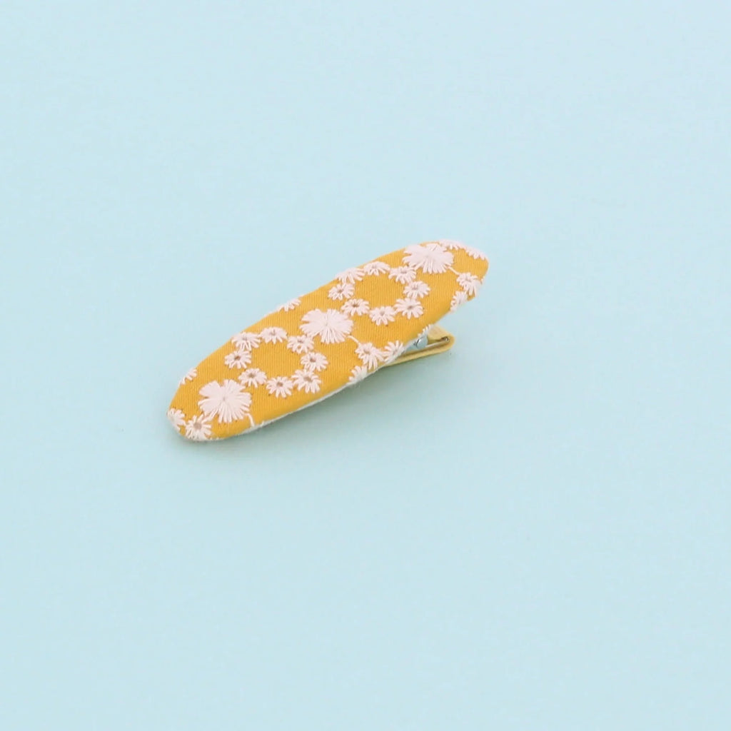 Evie Yellow Embroidered Hair clip