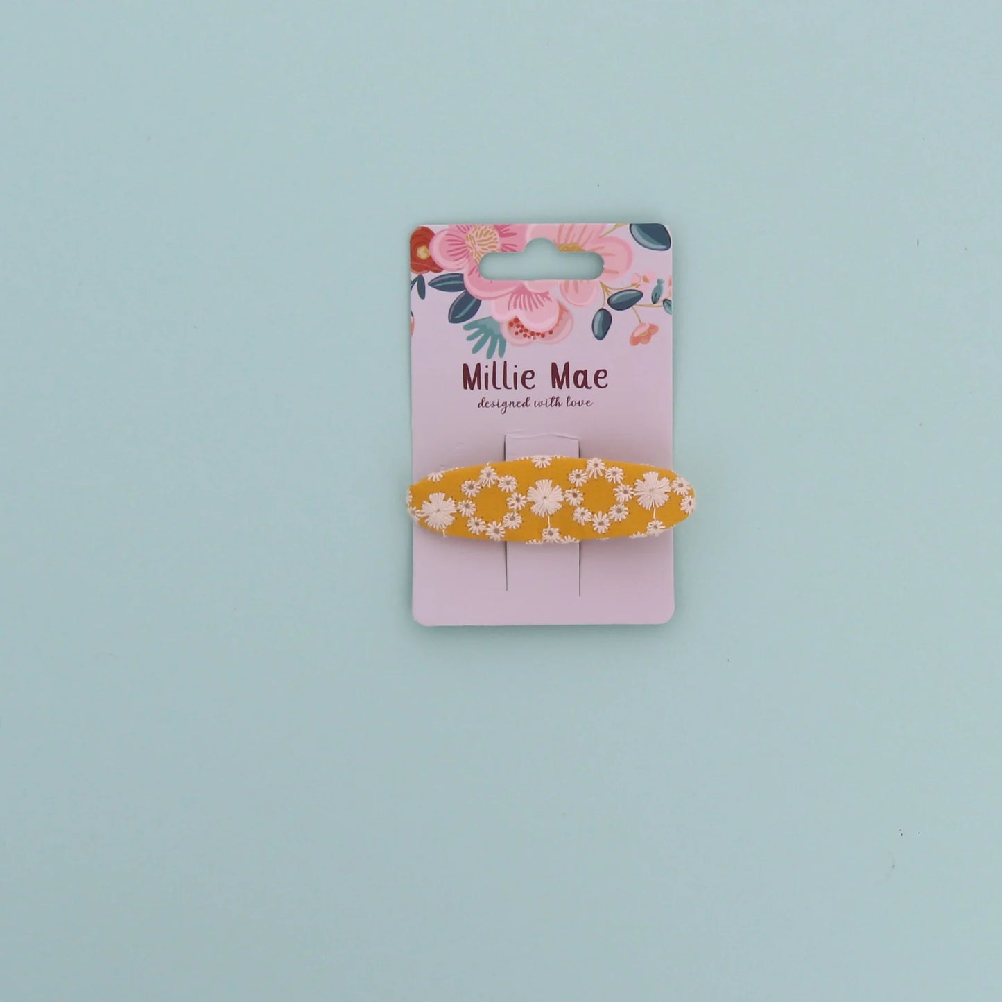 Evie Yellow Embroidered Hair clip