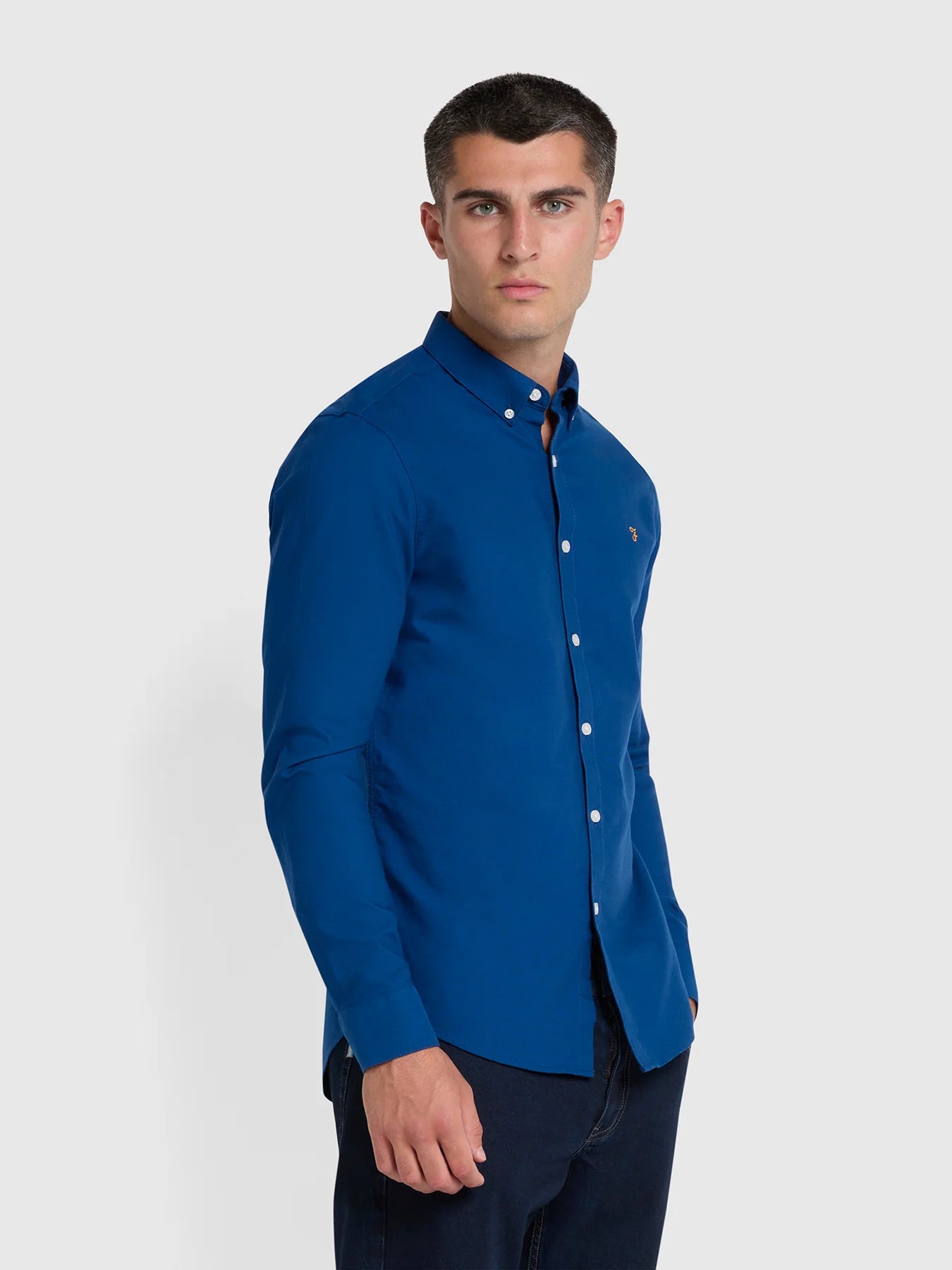 Brewer Slim Fit Organic Shirt - Peony Blue