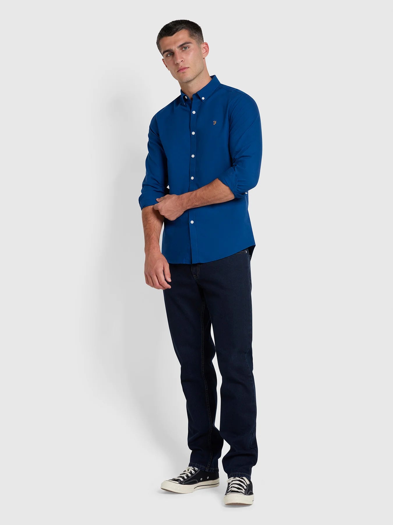Brewer Slim Fit Organic Shirt - Peony Blue