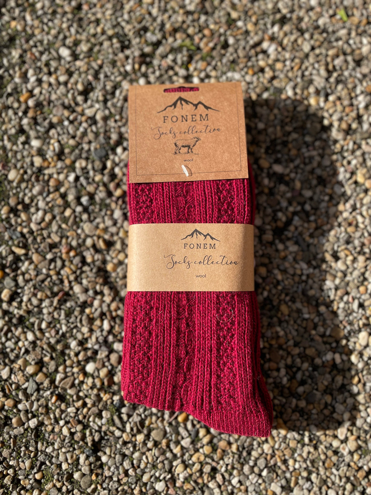 Fonem Women's Nordic Wool Socks - Burgundy