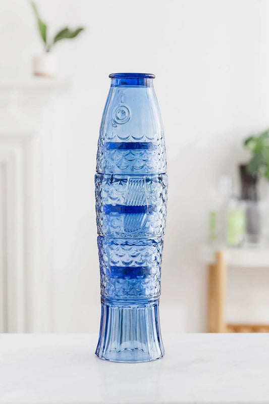 Fish Stacking Glasses - Blue (Set of 4)