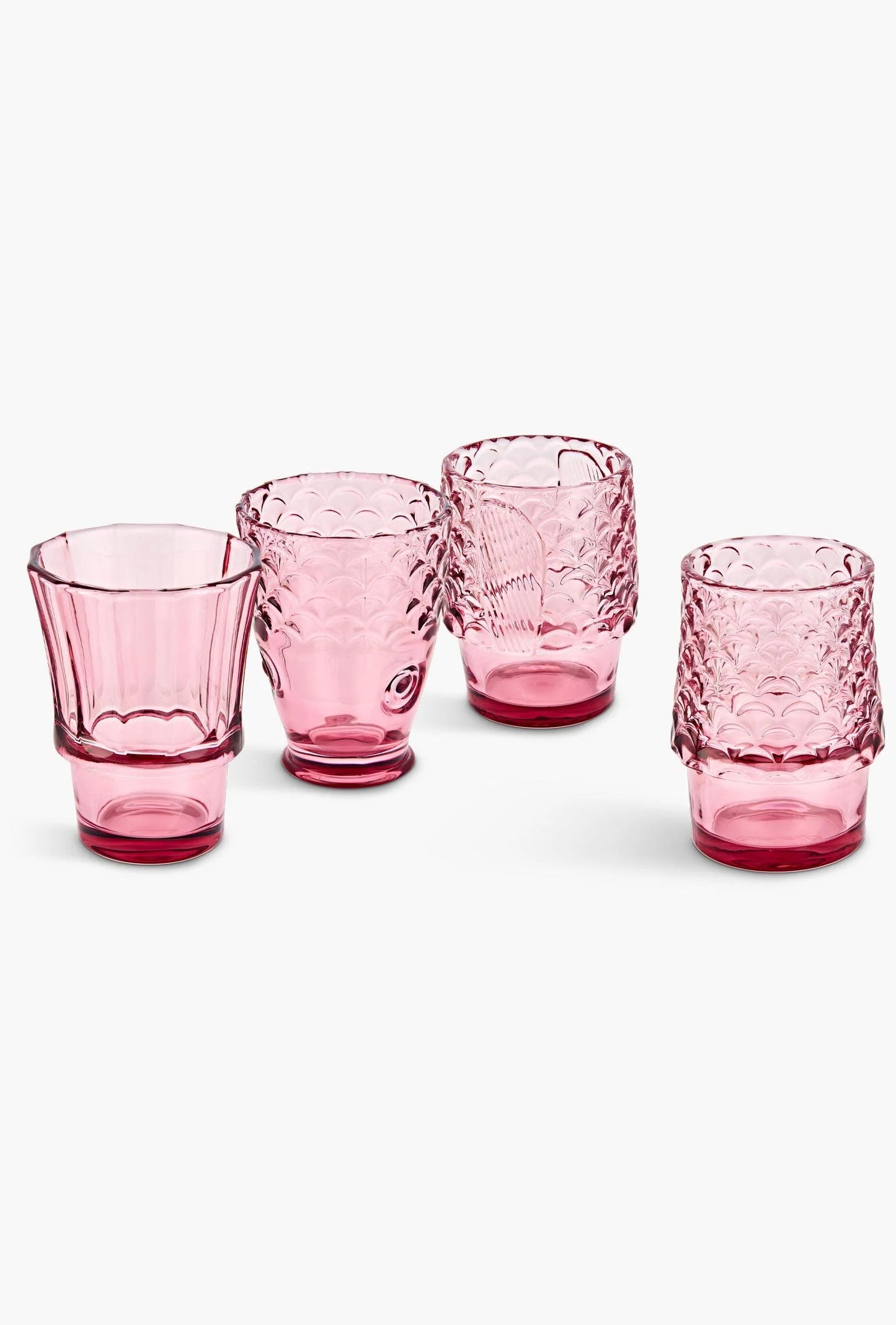 Fish Stacking Glass - Pink (Set of 4)