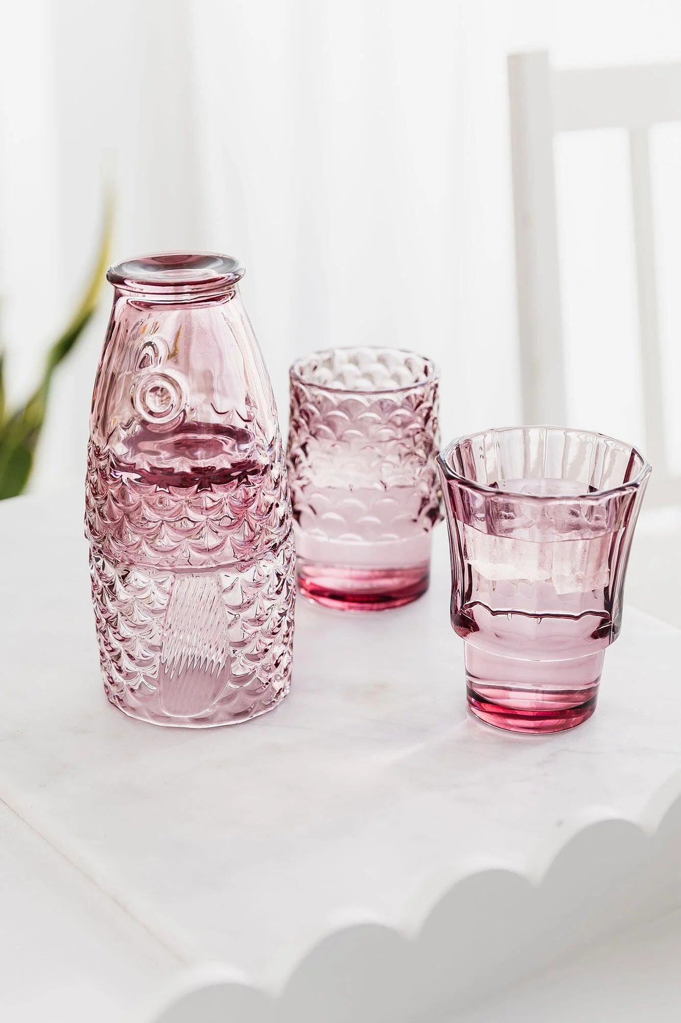 Fish Stacking Glass - Pink (Set of 4)