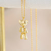 Lisa Angel Dancing Teddy Bear Gold Necklace