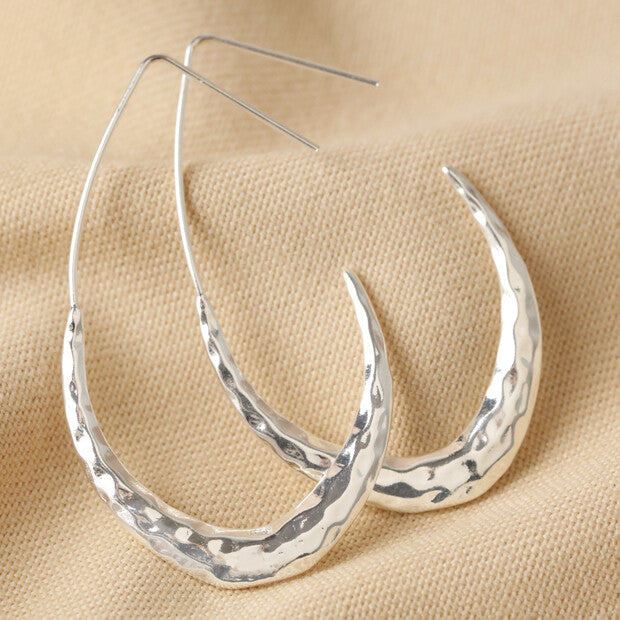 Lisa Angel Teardrop Hoop Earrings Silver