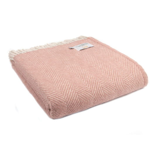 TWEEDMILL Herringbone Dusky Pink & Pearl