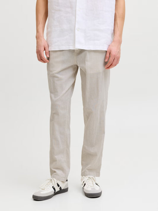 Jack & Jones - Beige / String Tapered Fit Joggers
