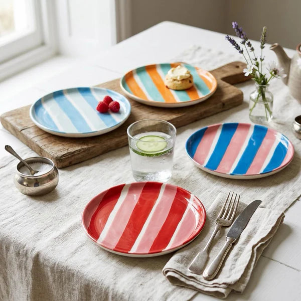 Lesser & Pavey - Striped Side Plate- 4 colours
