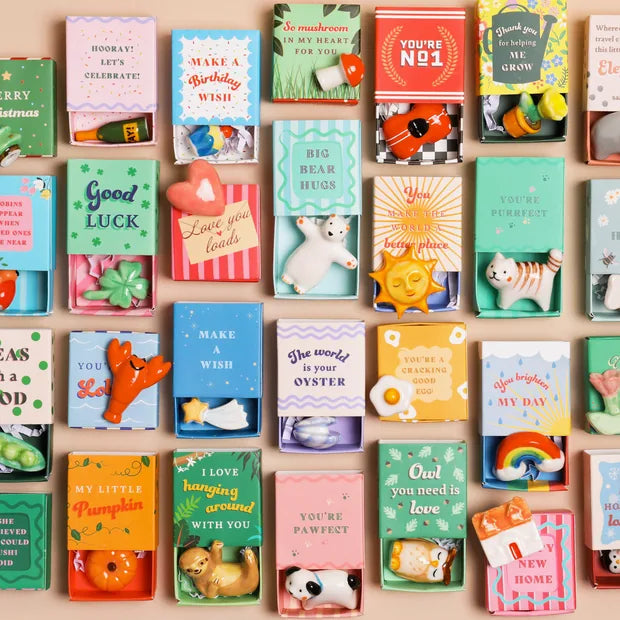 Tiny Matchbox Ceramic Croissant Token