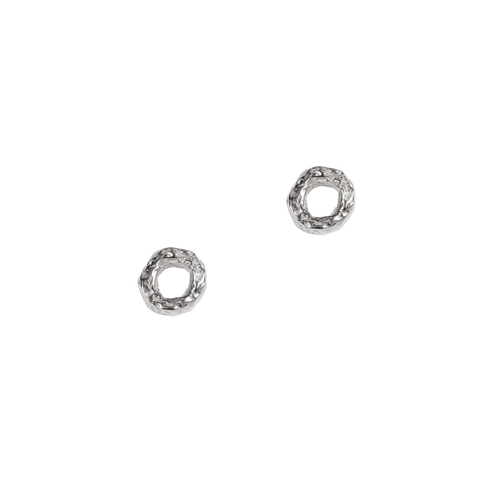 Silver Meteorite Textured Studs