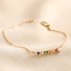 Lisa Angel Colourful Gemstone Bar Bracelet Gold