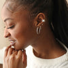 Lisa Angel Textured Hoop Earrings Silver