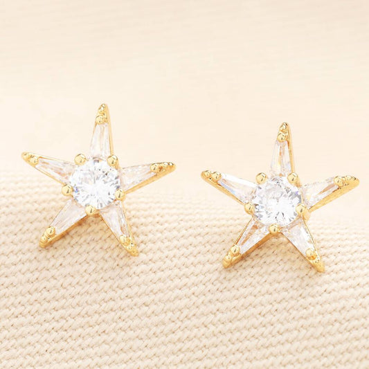 Lisa Angel Crystal Star Stud Earrings In Gold