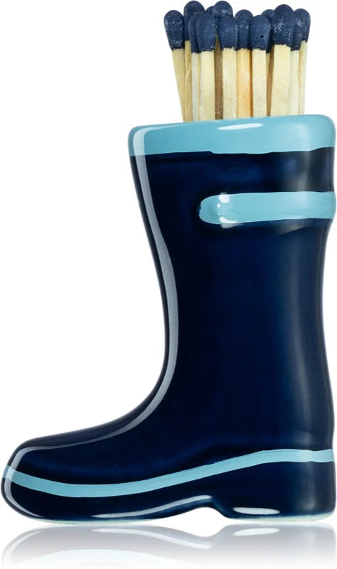 Wellington Boot Match Holder With 25 Matches - Blue